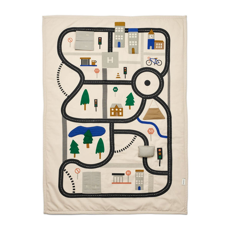 Liewood Couverture d’activité transportable Adonna - Road map / Sandy - Tapis D'activité