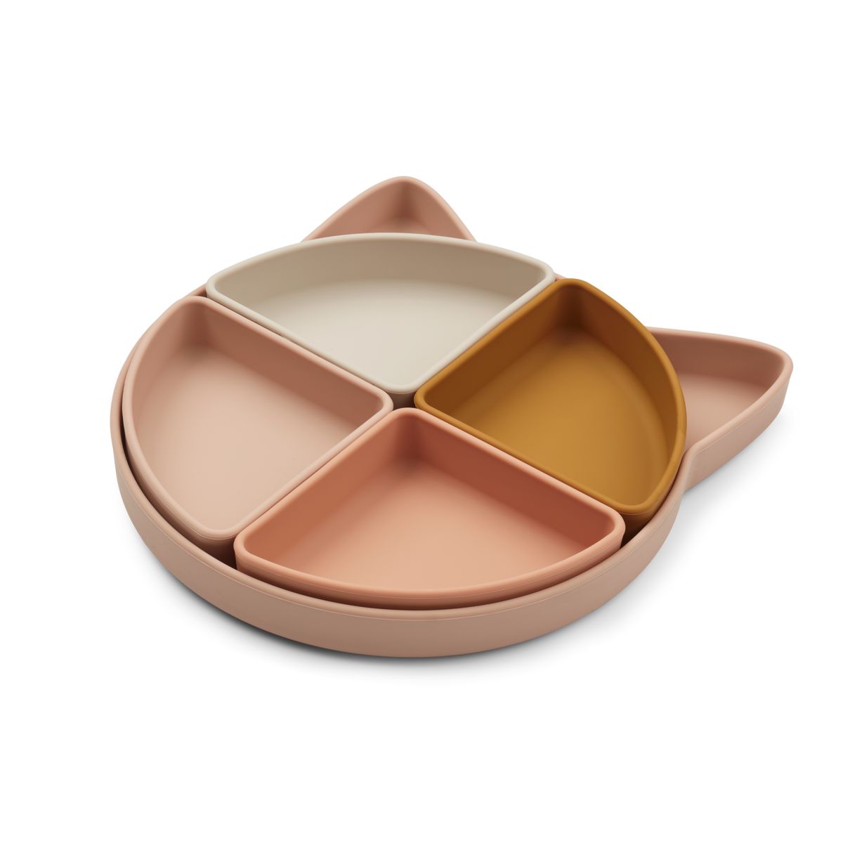 Liewood Assiette à compartiment Arne - Cat rose multi mix - Assiettes