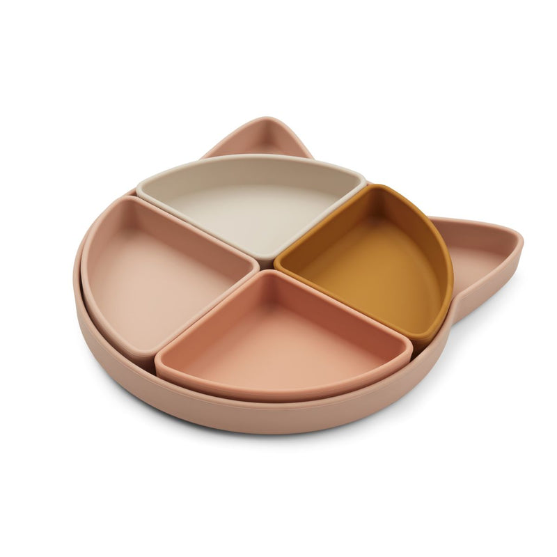 Liewood Assiette à compartiment Arne - Cat rose multi mix - Assiettes
