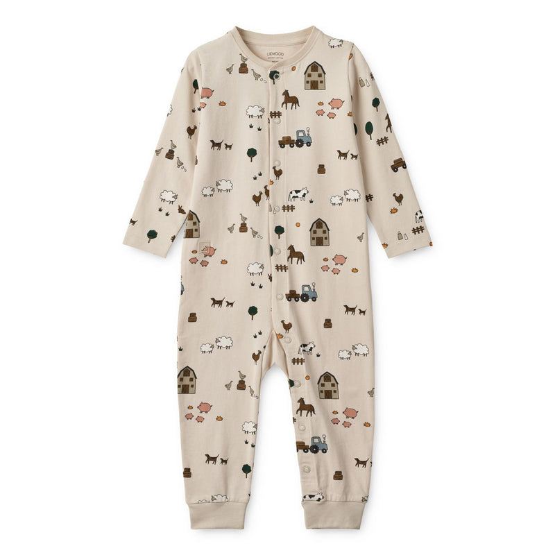Liewood Combinaison de pyjama Birk - Farm / Sandy - Combinaison de pyjama