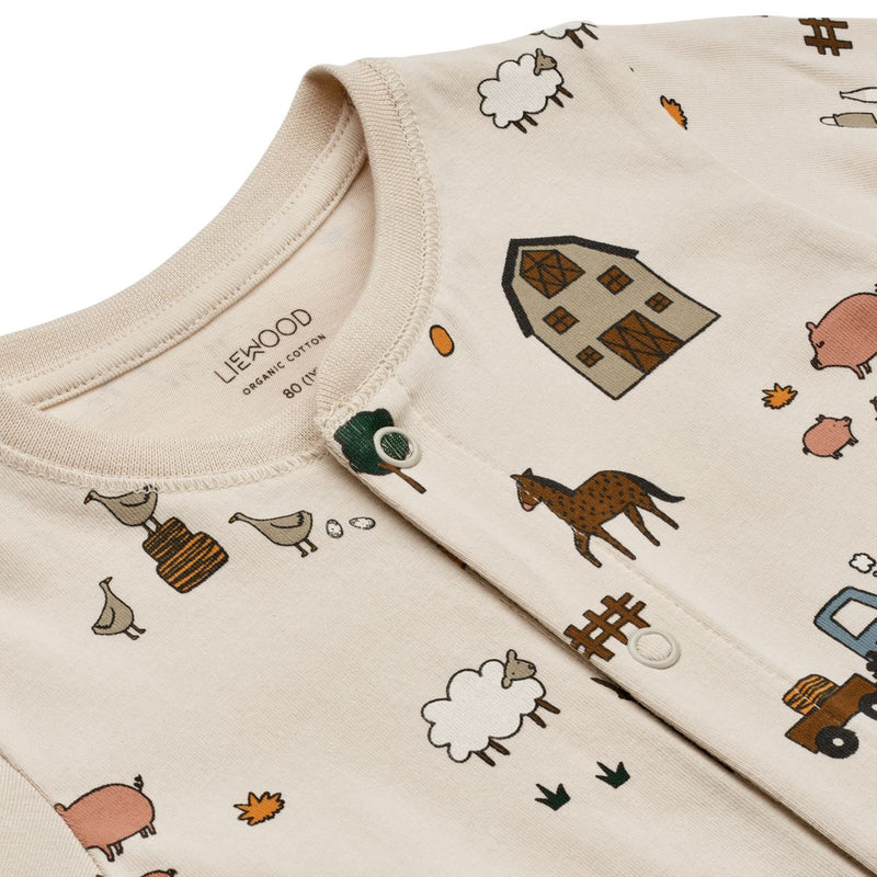 Liewood Combinaison de pyjama Birk - Farm / Sandy - Combinaison de pyjama