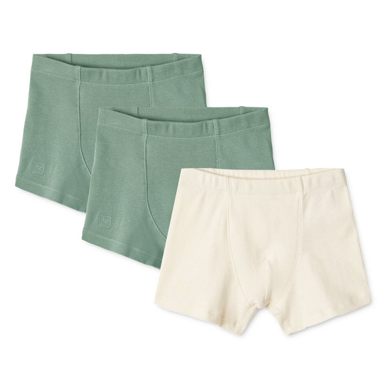 Liewood Lot de 3 boxers Felix - Peppermint x2 / Creme de la creme - Boxers