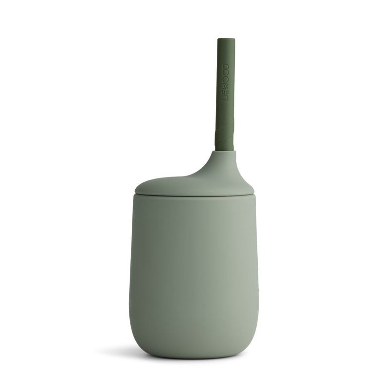 Liewood Gobelet avec paille Ellis - Faune green / hunter green mix - Gobelet
