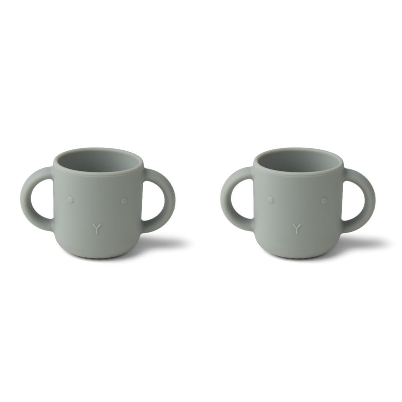 Liewood Lot de 2 Gobelets en silicone Gene - Rabbit dove blue - Gobelet