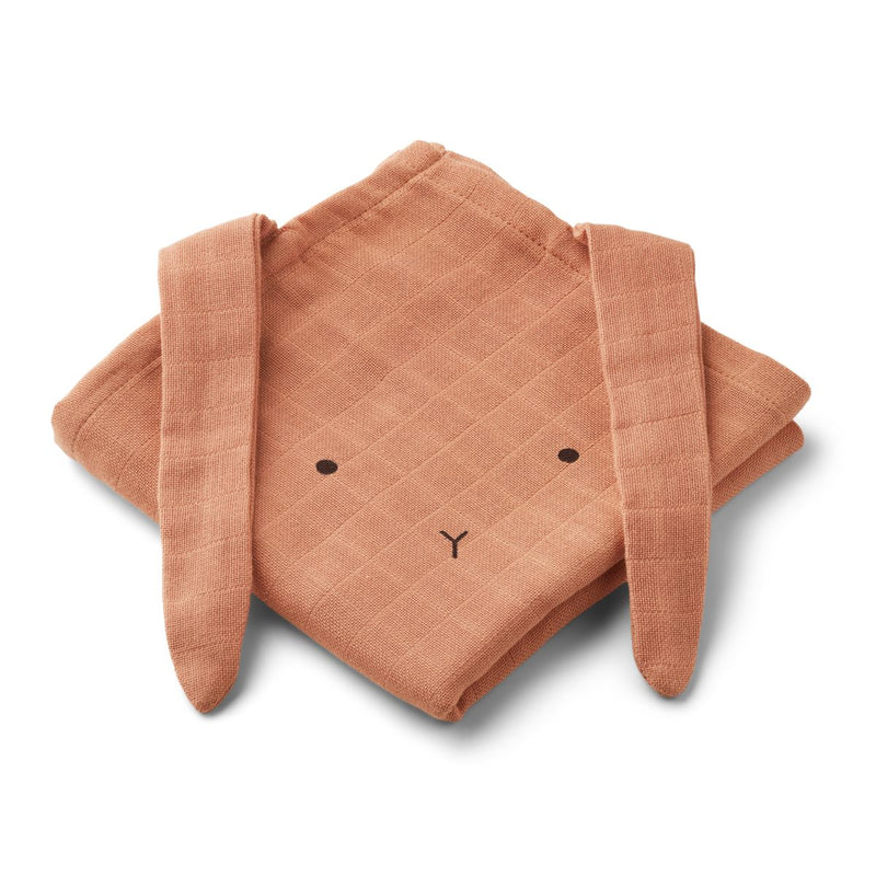 Liewood Lots de 2 Chiffons de mousseline Hannah - Rabbit tuscany rose - Langes en mousseline