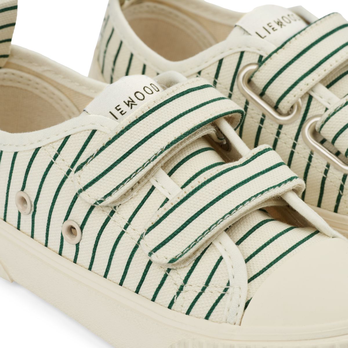 Liewood Baskets en toile Kim - Stripe Garden green / Creme de la creme - Baskets