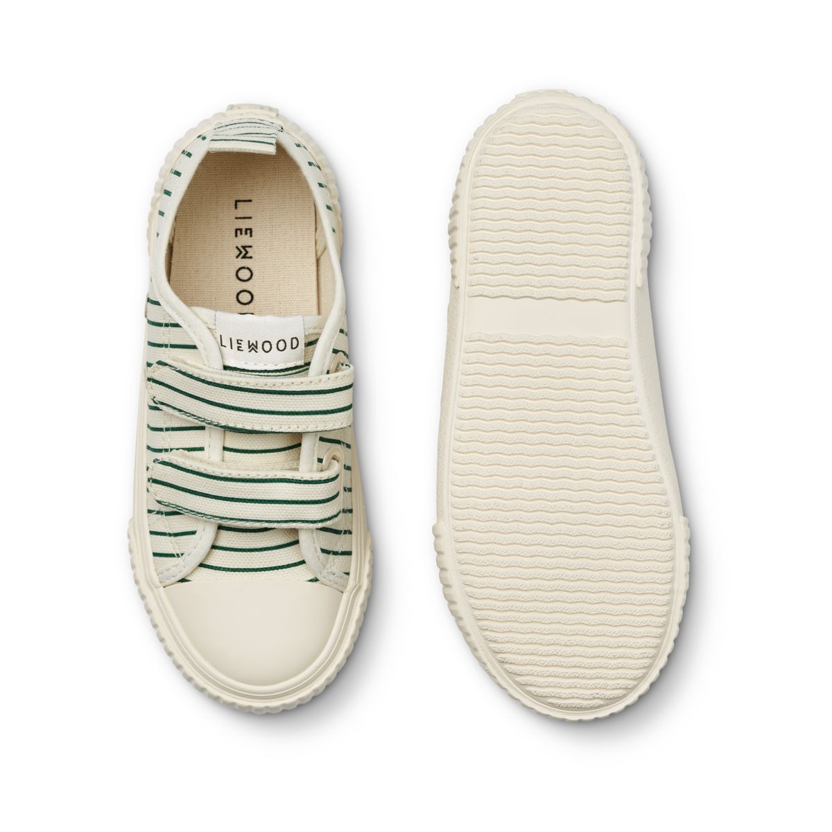 Liewood Baskets en toile Kim - Stripe Garden green / Creme de la creme - Baskets