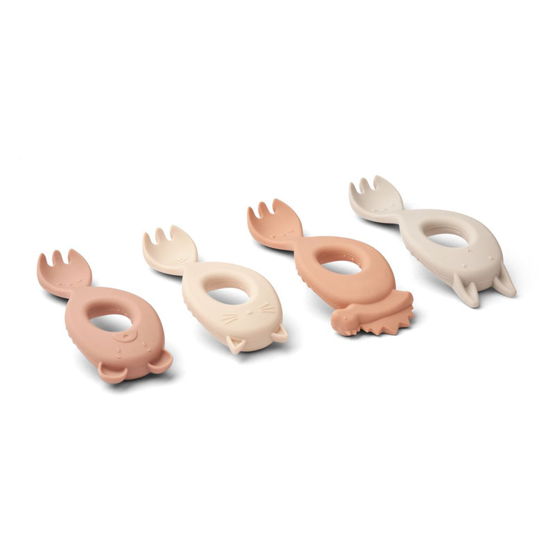 Liewood Liva Fourchette en Silicone 4 Pack - Rose multi mix - Couverts