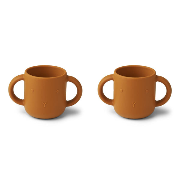Liewood Lot de 2 Gobelets en silicone Gene - Rabbit mustard - Gobelet