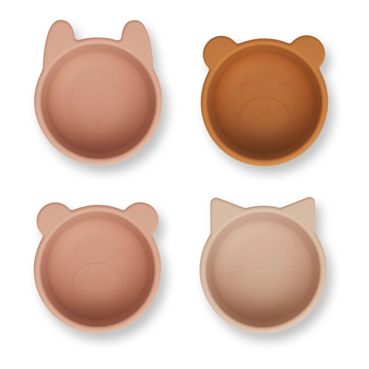 Liewood Lot de 4 bols en silicone Malene - Rose multi mix - Bols