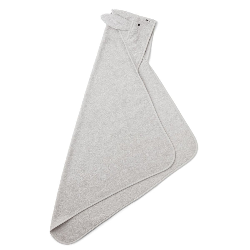 Liewood Serviette bébé à capuche Albert - Rabbit dumbo grey - Serviettes / Gants de toilettes