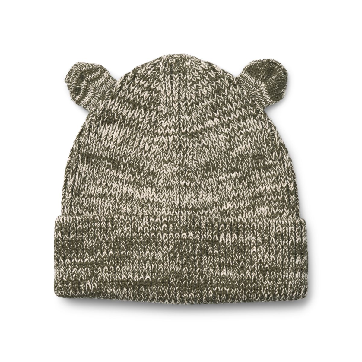 Liewood Bonnet en tricot côtelé avec oreilles d’ours Gina - Army brown / Sandy - Chapeaux & Casquettes