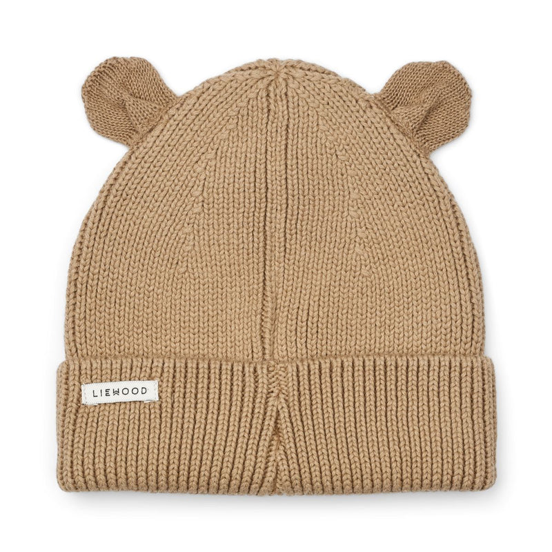 Liewood Bonnet en tricot côtelé avec oreilles d’ours Gina - Oat - Chapeaux & Casquettes
