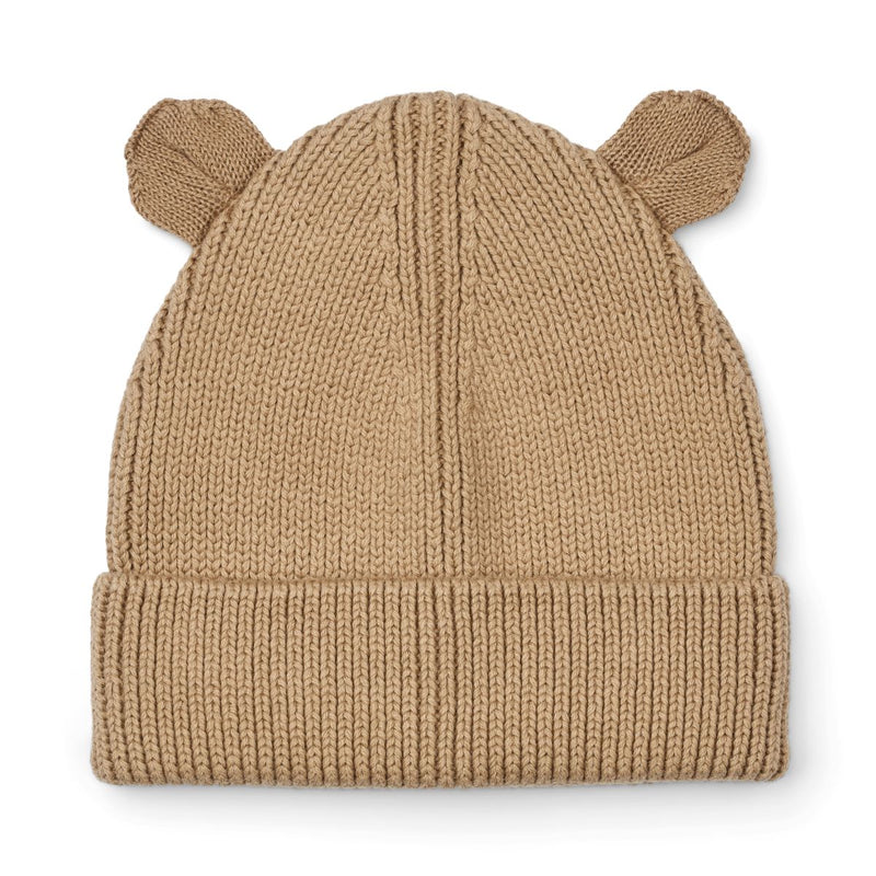 Liewood Bonnet en tricot côtelé avec oreilles d’ours Gina - Oat - Chapeaux & Casquettes