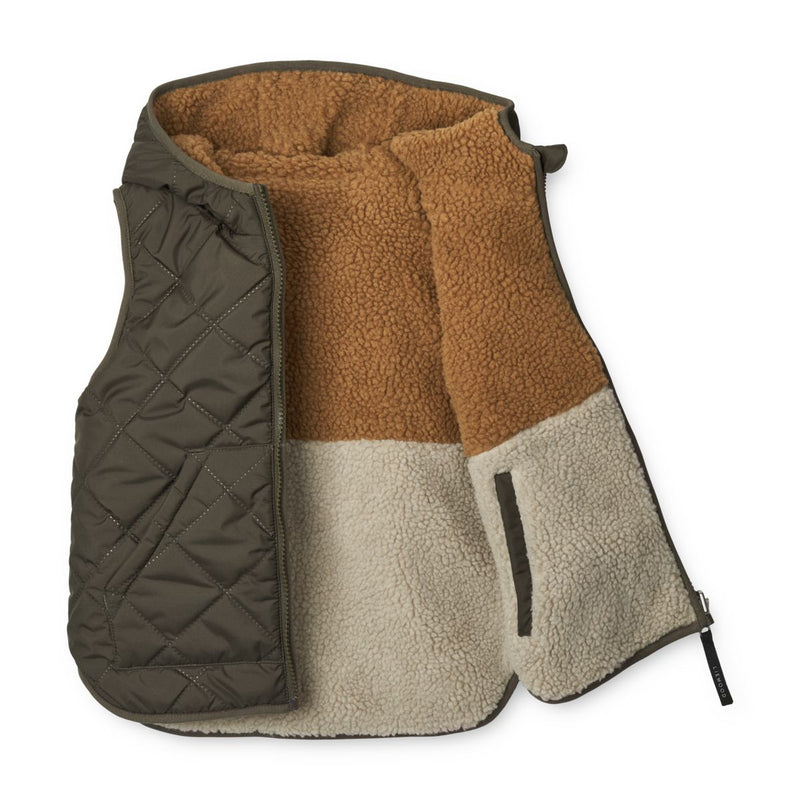 Liewood Veste sans manches réversible Diana - Army brown mix - Weste