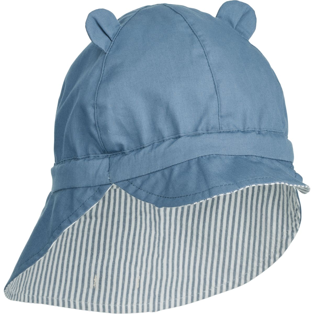 Liewood Chapeau de soleil en lin Gorm - Y/D stripe: Blue wave/creme de la creme - Chapeaux & Casquettes