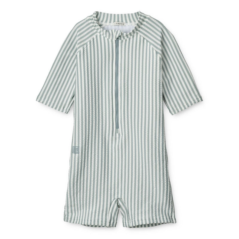 Liewood Combinaison de bain Seersucker Max - Y/D stripe: Sea blue/white - Maillot de bain