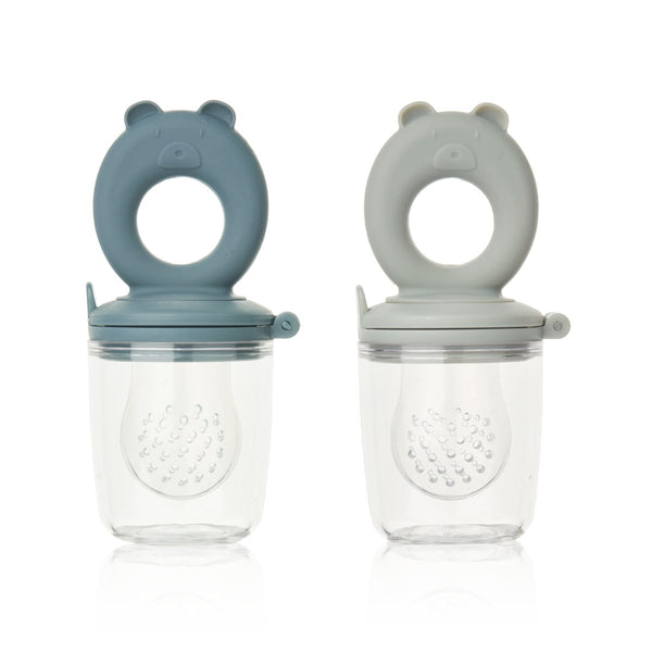 Liewood Lot de 2 tétines alimentaires Miranda - Whale blue / Dove blue - Tétine grignoteuse
