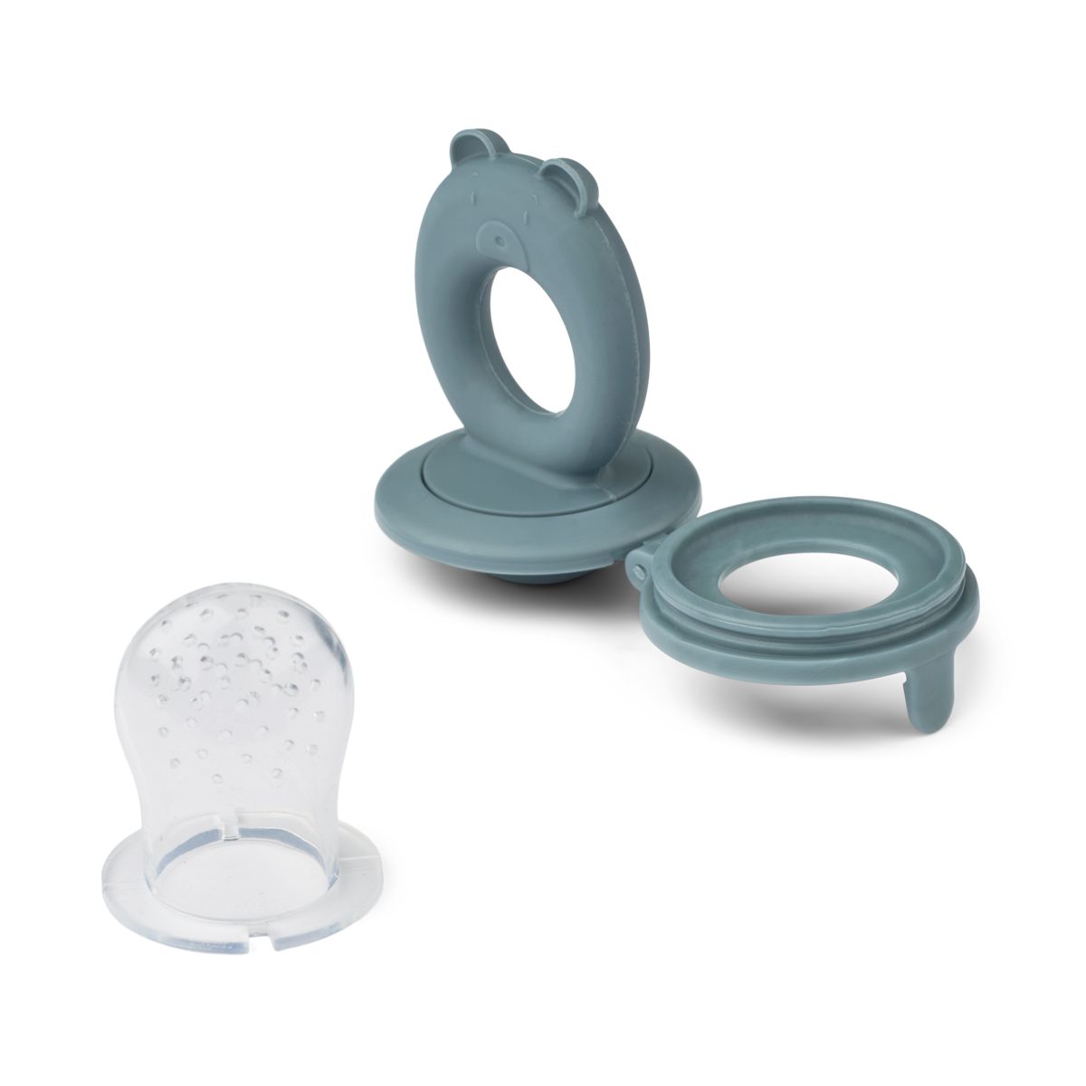 Liewood Lot de 2 tétines alimentaires Miranda - Whale blue / Dove blue - Tétine grignoteuse
