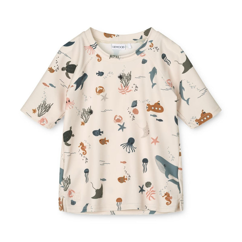 Liewood T-shirt de bain Noah - Sea creature / Sandy - T-shirt de bain