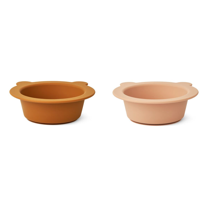 Liewood Lot de 2 Bols à Ventouse Peony - Mustard / tuscany rose mix - Bols