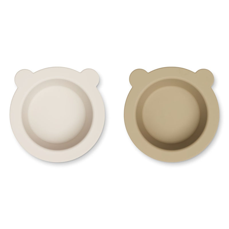 Liewood Lot de 2 Bols à Ventouse Peony - Sandy / Oat - Bols