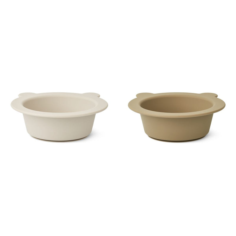 Liewood Lot de 2 Bols à Ventouse Peony - Sandy / Oat - Bols