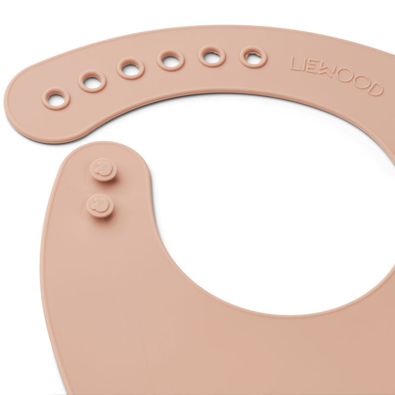 Liewood Lot de 2 bavoirs en silicone Tilda - Cat rose - Bavoir