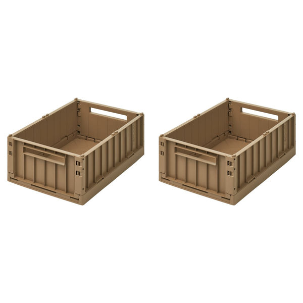 Liewood Boîtes de Rangement WESTON Taille M, Lot de 2 - Oat - Boîtes de rangement