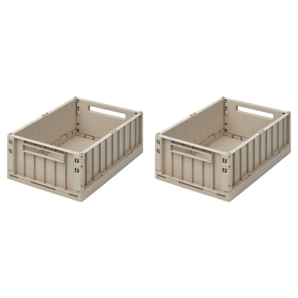 Liewood Boîtes de Rangement WESTON Taille M, Lot de 2 - Sandy - Boîtes de rangement