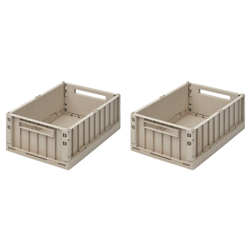 Liewood Lot de 2 boîtes de rangement Weston taille M - Sandy - Boîtes de rangement