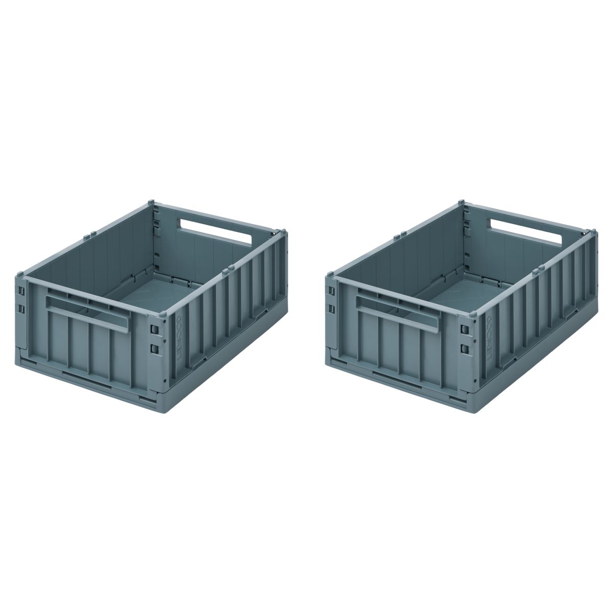 Liewood Boîtes de Rangement WESTON Taille M, Lot de 2 - Whale blue - Boîtes de rangement