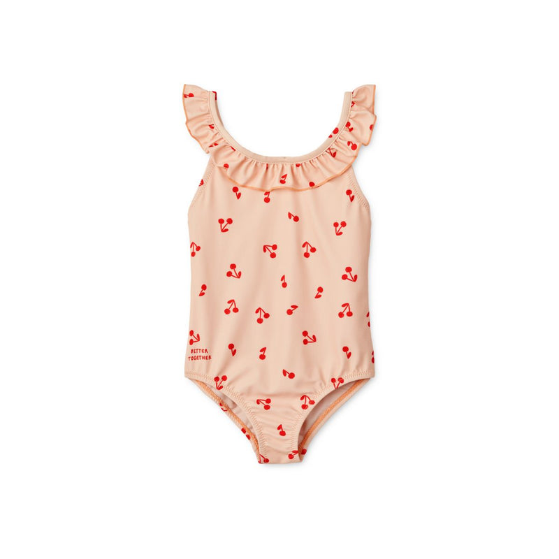 Liewood Maillot De Bain Imprimé À Volants Kallie - Cherries / Apple blossom - Maillot de bain