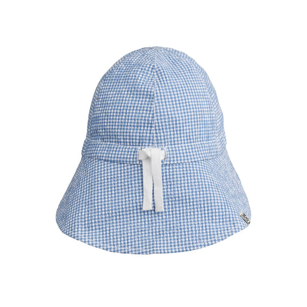 Liewood Chapeau De Soleil En Coton Sunneva - Y/D Check Riverside / Crisp white - Chapeaux & Casquettes