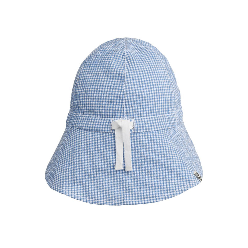 Liewood Chapeau De Soleil En Coton Sunneva - Y/D Check Riverside / Crisp white - Chapeaux & Casquettes