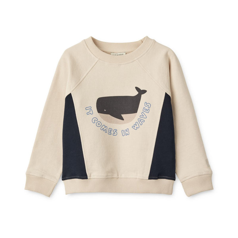 Liewood Sweatshirt Placement Aude - It comes in waves / Sandy - Pull