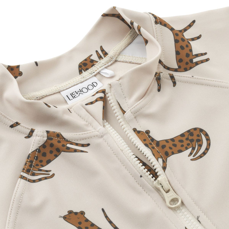 Liewood Maillot De Bain À Manches Longues Max - Leopard / Sandy - Maillot de bain