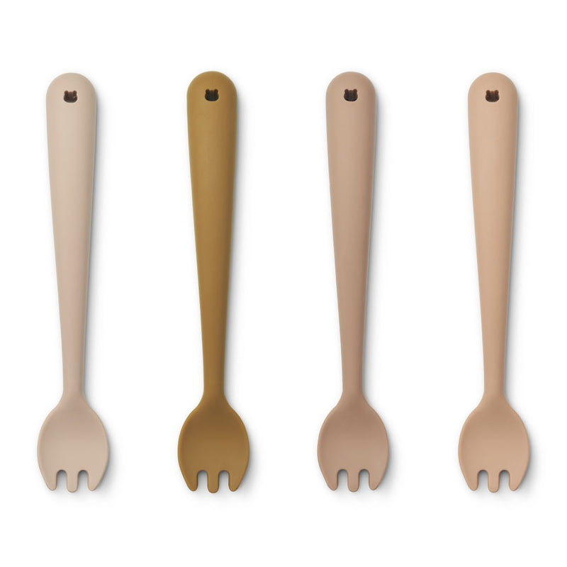 Liewood Lot de 4 fourchettes Scott  - Rose multi mix - Couverts