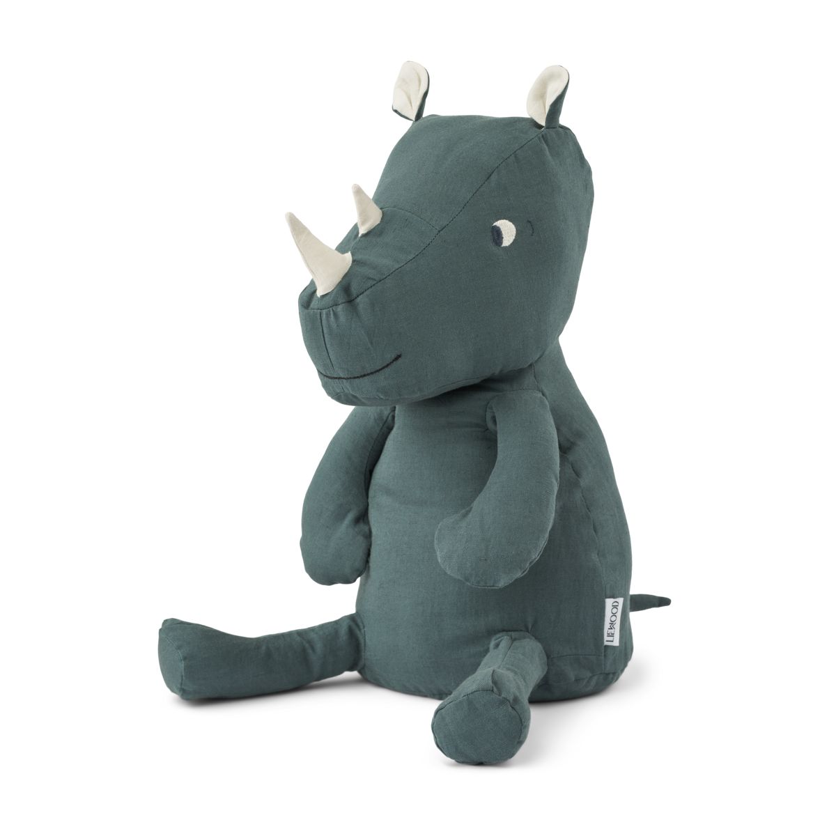 Liewood Rhinocéros en peluche Halfdan L - Rhino / Whale blue - Teddy