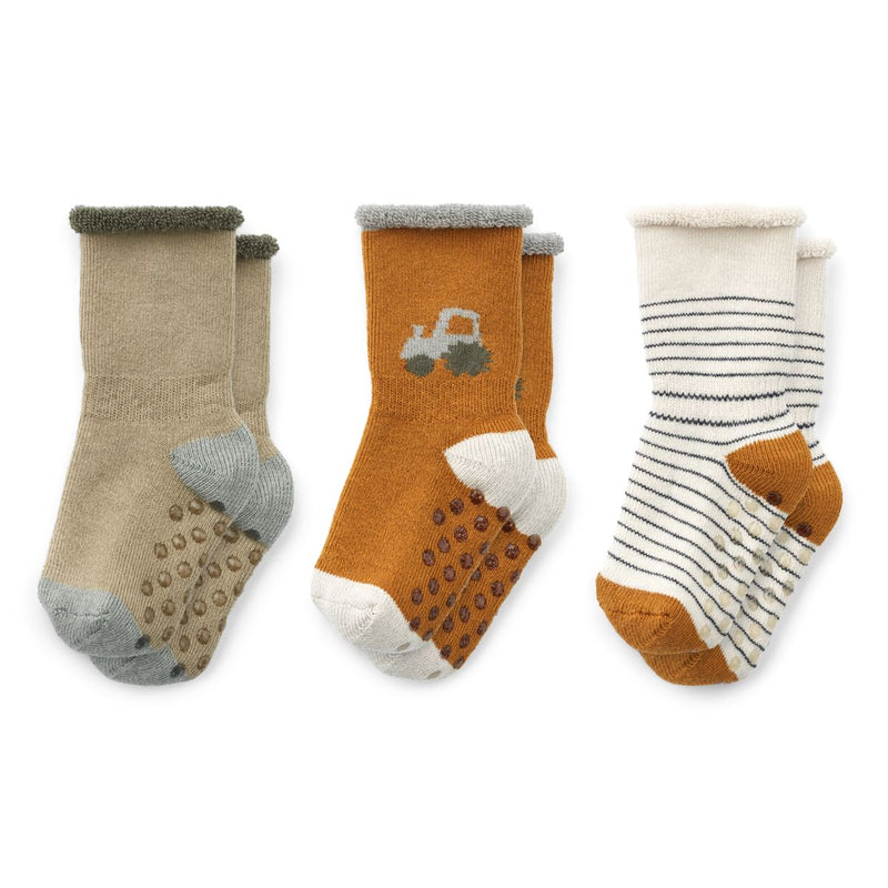 Liewood Lot de 3 chaussettes pour bébé antidérapantes Eloy - Vehicles mix - Chaussettes/Bas