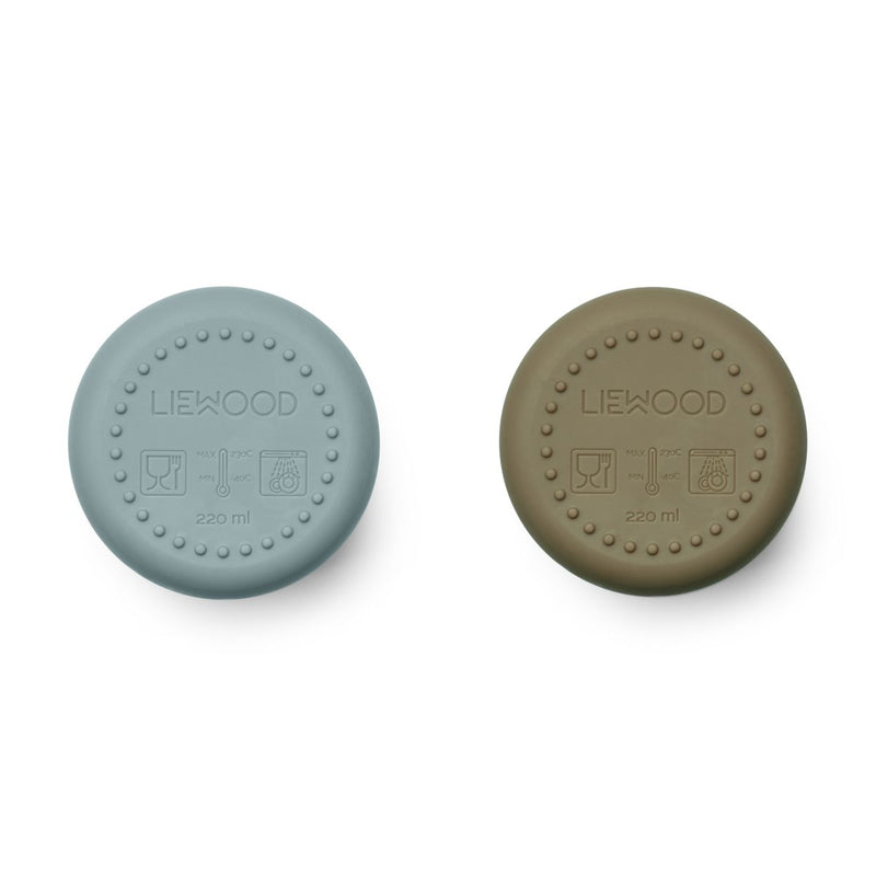 Liewood Lot de 2 Gobelets Ethan - Blue fog / khaki mix - Gobelet