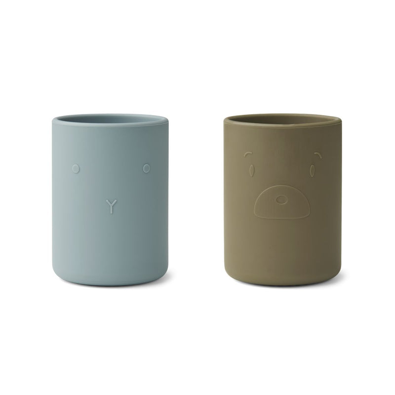 Liewood Lot de 2 Gobelets Ethan - Blue fog / khaki mix - Gobelet