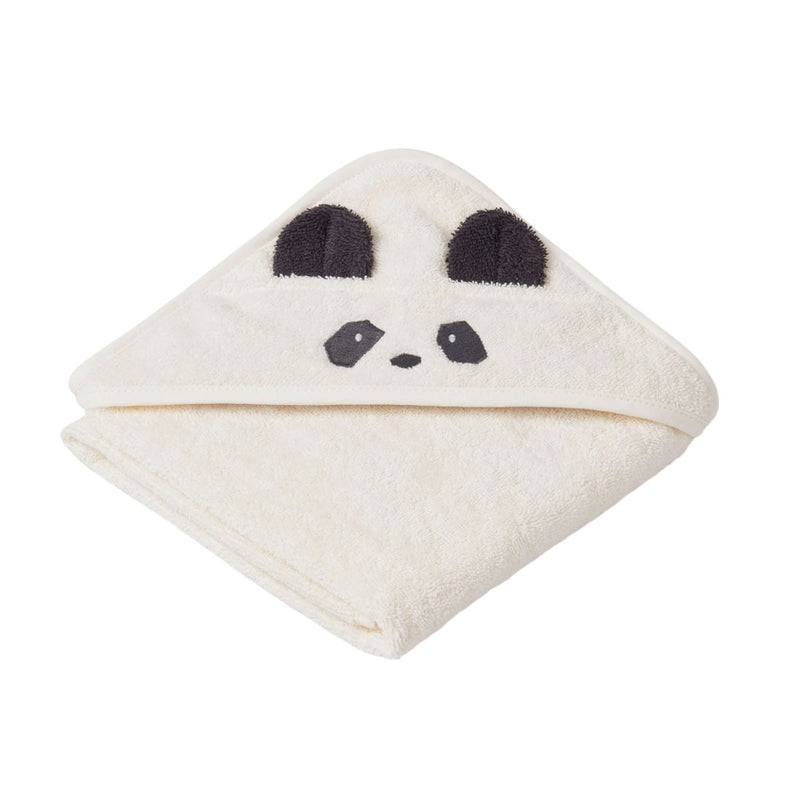 Liewood Serviette bébé à capuche Albert - Panda creme de la creme - Serviettes / Gants de toilettes