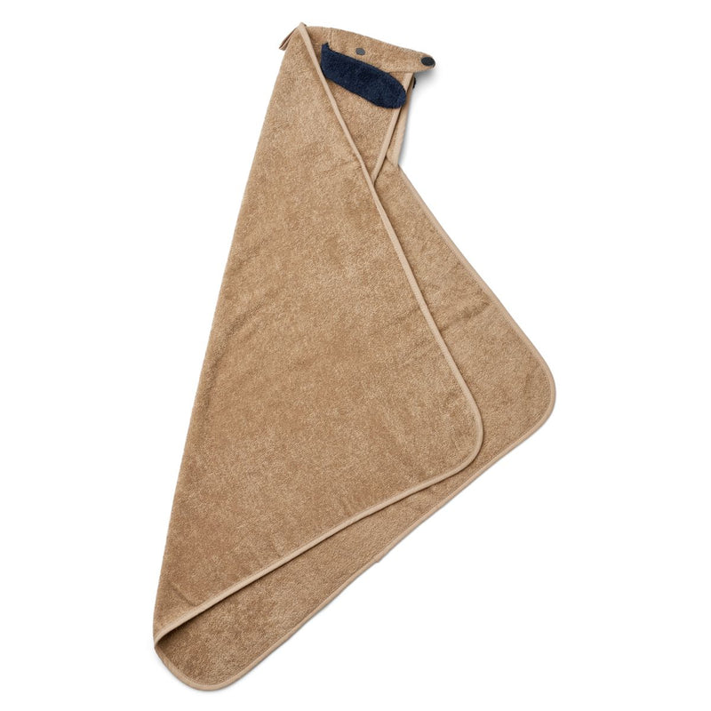 Liewood Serviette bébé à capuche Albert - Dog / oat mix - Serviettes / Gants de toilettes