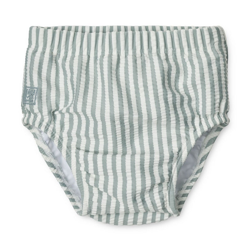 Liewood Slip de bain bébé Anthony Seersucker - Y/D stripe: Sea blue/white - Pantalon de bain