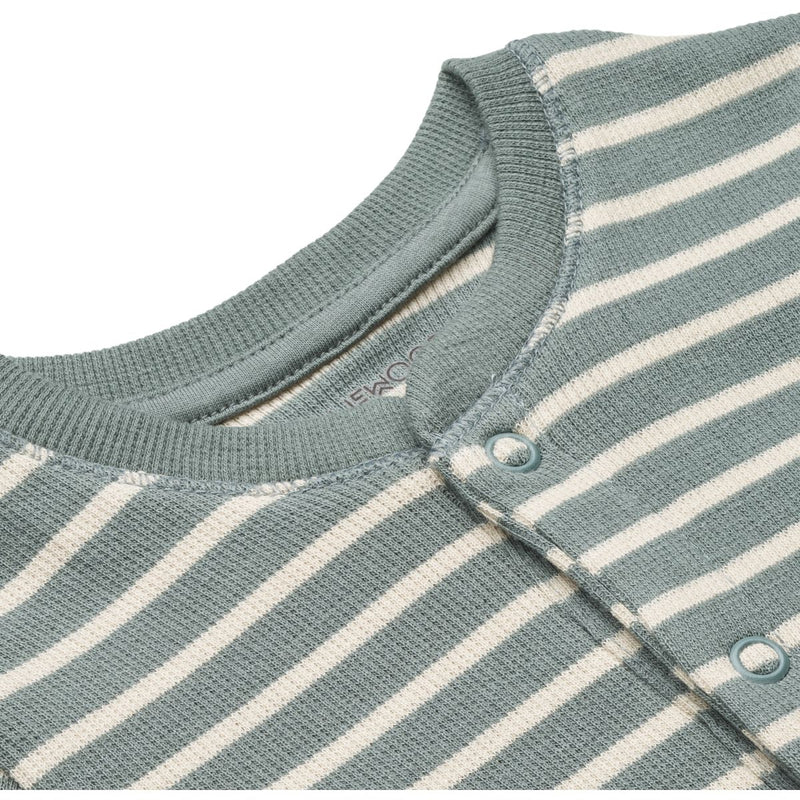 Liewood Combinaison pyjama Birk - Y/D stripe: Blue fog / sandy - Combinaison de pyjama