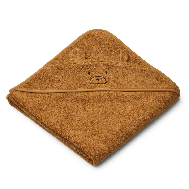 Liewood Serviette Junior à Capuche Augusta - Mr bear golden caramel - Serviettes / Gants de toilettes