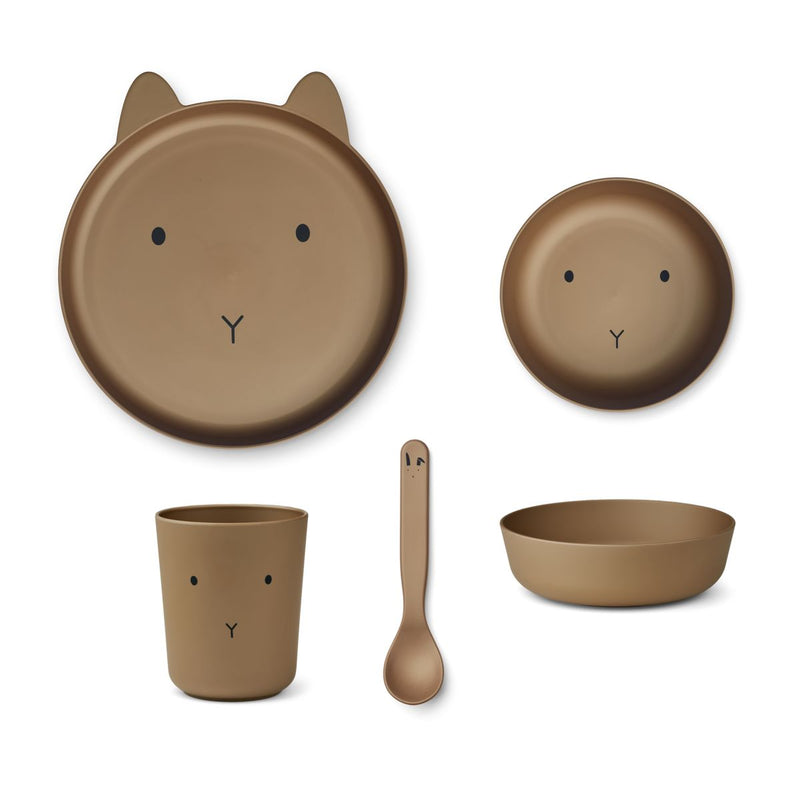 Liewood Coffret repas Brody Junior - Rabbit oat - Ensemble de vaisselle