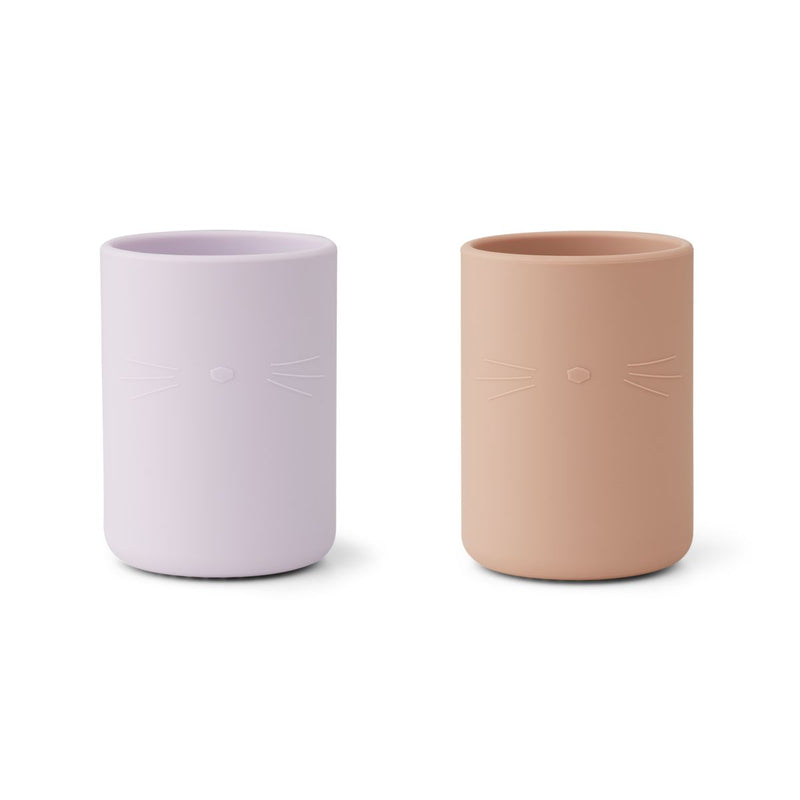 Liewood Lot de 2 Gobelets Ethan - Cat light lavender rose mix - Gobelet