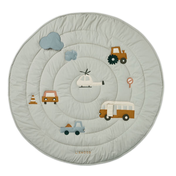 Liewood Le Tapis d’Activité et de Jeu Gitta - Vehicles/dove blue mix - Tapis D'activité